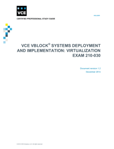 VCE Vblock Systems Deployment and Implementation