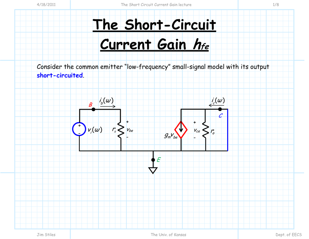 The ShortCircuit Current Gain hfe