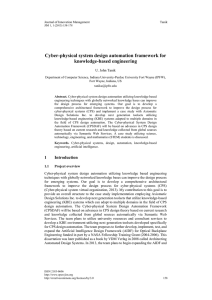 Cyber-physical system design automation framework for knowledge