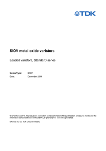 SIOV metal oxide varistors, leaded varistors, StandarD series