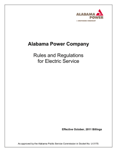 Alabama Power Company Rules and Regulations for Electric Service