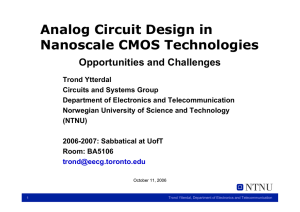 Analog Circuit Design in Nanoscale CMOS Technologies