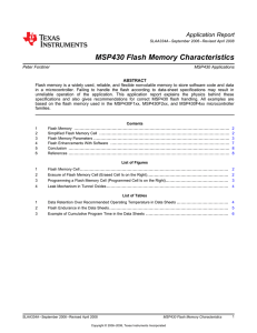 MSP430 Flash Memory Characteristics