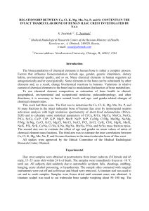 RELATIONSHIP BETWEEN Ca, Cl, K, Mg, Mn, Na, P, and Sr