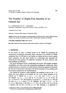 The number of depth-first searches of an ordered set
