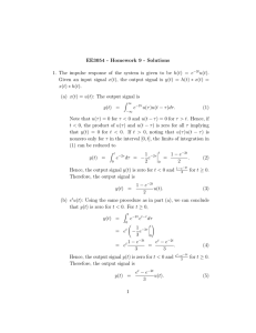 EE3054 - Homework 9 - Solutions 1. The impulse response of the