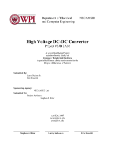 High Voltage DC-DC Converter - Worcester Polytechnic Institute