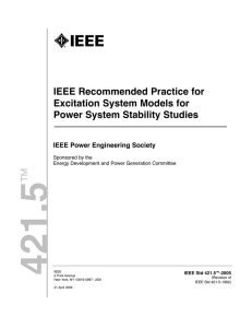 IEEE Recommended Practice for Excitation System Models for