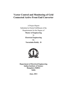 Vector Control and Monitoring of Grid Connected Active Front End