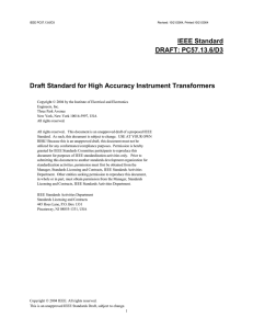 Standard for High Accuracy Instrument Transformers