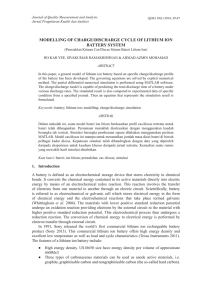 modelling of charge/discharge cycle of lithium ion battery system