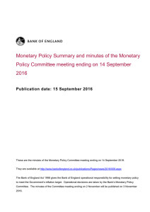 Monetary Policy Summary and minutes of the