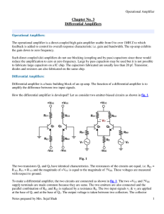 Chapter No. 3 Differential Amplifiers