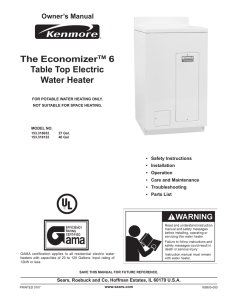 The EconomizerTM 6 Table Top Electric Water Heater