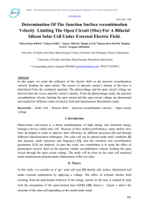 Determination Of The Junction Surface recombination Velocity