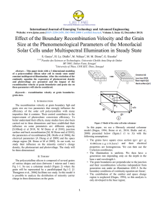 Effect of the Boundary Recombination Velocity and the