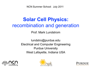 Solar Cell Physics: recombination and generation