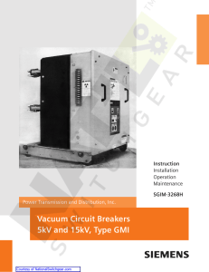 Vacuum Circuit Breakers 5kV and 15kV, Type GMI