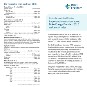 Residential Rate Information