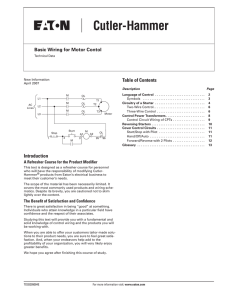 Basic Wiring for Motor Contol