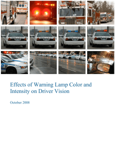 Effects of Warning Lamp Color and Intensity on