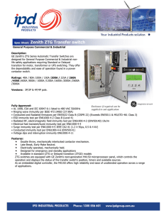 Spec Sheet: Zenith ZTG Transfer switch