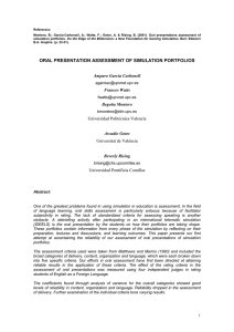 oral presentation assessment of simulation portfolios