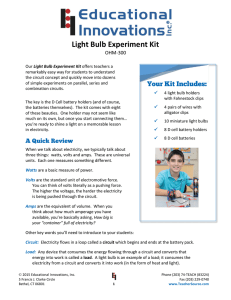 Light Bulb Experiment Kit