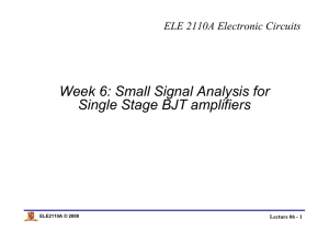 Small Signal Analysis for Single Stage BJT