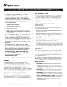 Instructions for Connection Impact Assessment