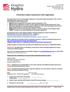 Kingston Hydro Connection Impact Assessment Form