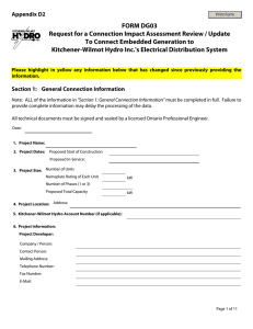 FORM DG03 Request for a Connection Impact Assessment Review
