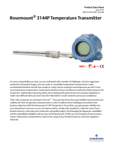 Product Data Sheet: Rosemount® 3144P Temperature Transmitter