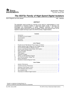 The ISO72x Family of High-Speed Digital Isolators