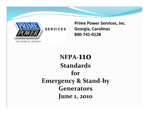 NFPA -110 Emergency Power System Compliance