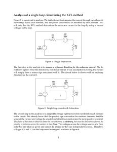 Analysis of a single-loop circuit using the KVL method