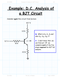 Example: DC Analysis of a BJT Circuit