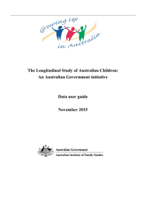 LSAC Data User Guide - Growing Up in Australia: The Longitudinal