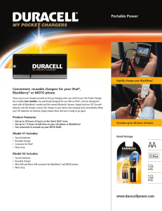 Duracell My Pocket Series Data Sheet