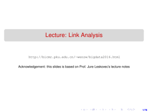 Lecture: Link Analysis