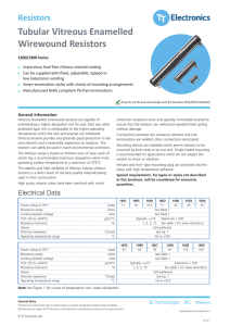 Tubular Vitreous Enamelled Wirewound Resistors