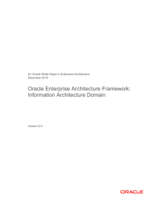 Oracle Enterprise Architecture Framework: Information Architecture