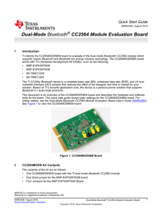 Dual-Mode Bluetooth® CC2564 Module Evaluation Board