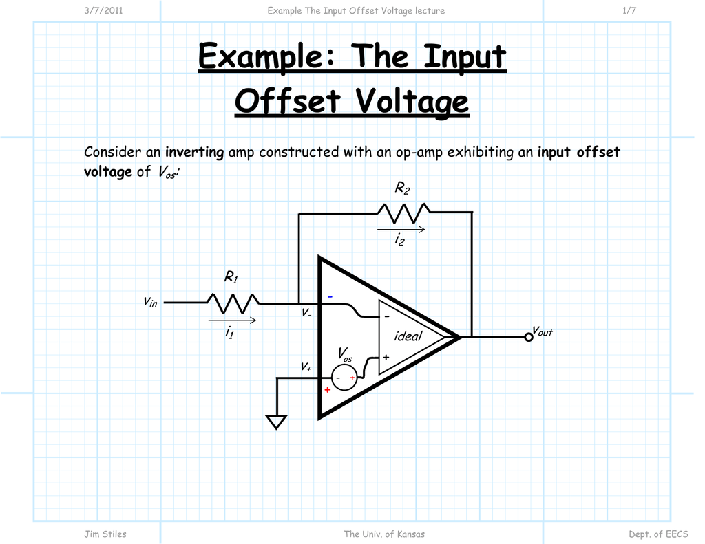 non inverting op amp offset output