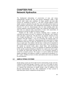 CHAPTER FIVE Network Hydraulics