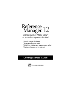 Reference Manager 12 Getting Started Guide