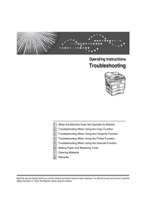 Operating Instructions Troubleshooting