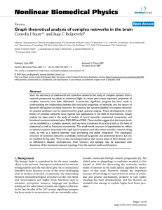Graph theoretical analysis of complex networks in the brain
