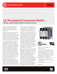 UL Recognized Component Marks