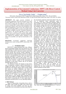 Implementation of Incremental Conductance MPPT with